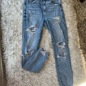 Distressed Blue Jeans
